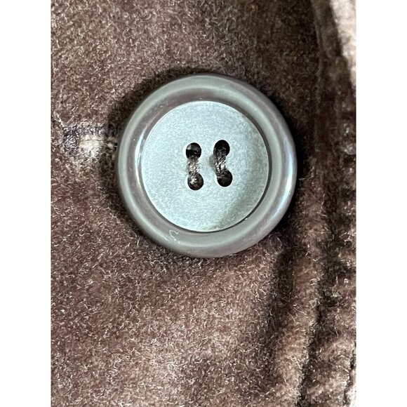 Retro Y2K Suede Jacket Brown L Preppy Grunge Festive Holiday Classic Chic 80s - Picture 6 of 11
